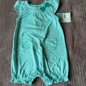 Carter's Green Patterned Baby Romper with Bow